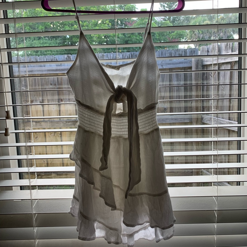 Beautiful White Front Knot Romper